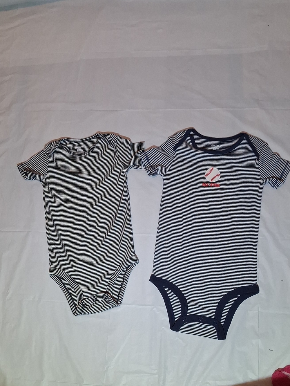 ⚾️ Carter's Baby Boys Baseball Fine-Striped Bodysuits 24M  (Set of 2) ⚾️